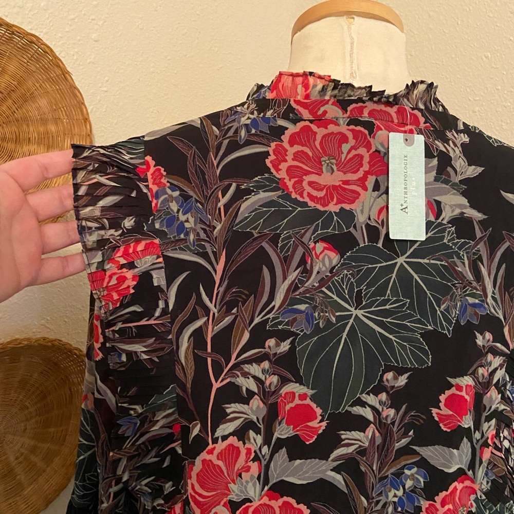 Anthropologie Plus Elena Ruffle Blouse - Picture 9 of 12